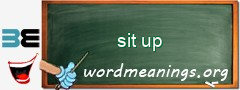 WordMeaning blackboard for sit up